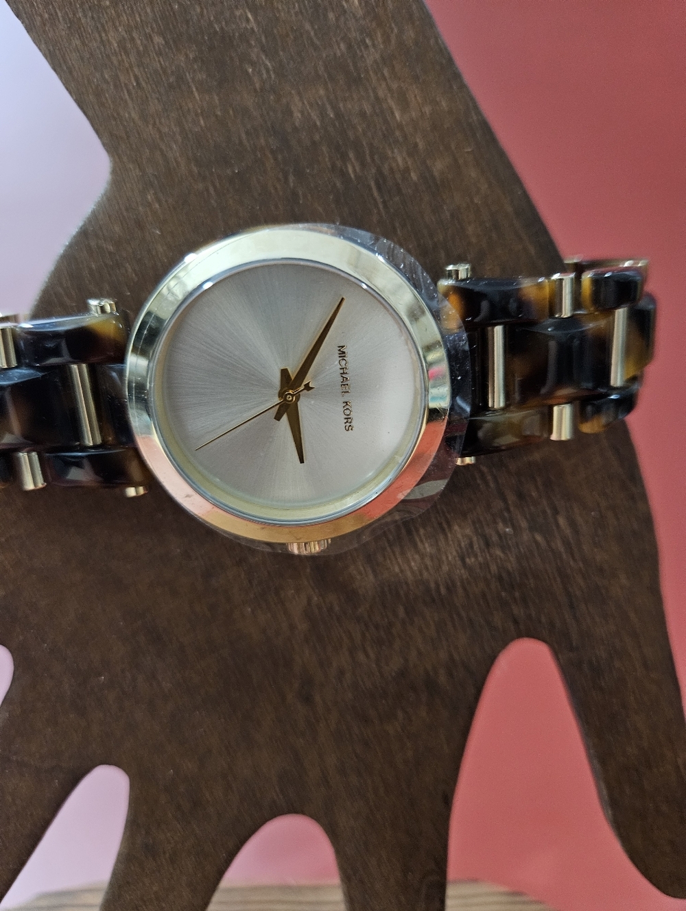 Michael Kors Delray Tortoise Acetate Watch. New. Needs Battery - Picture 2 of 10